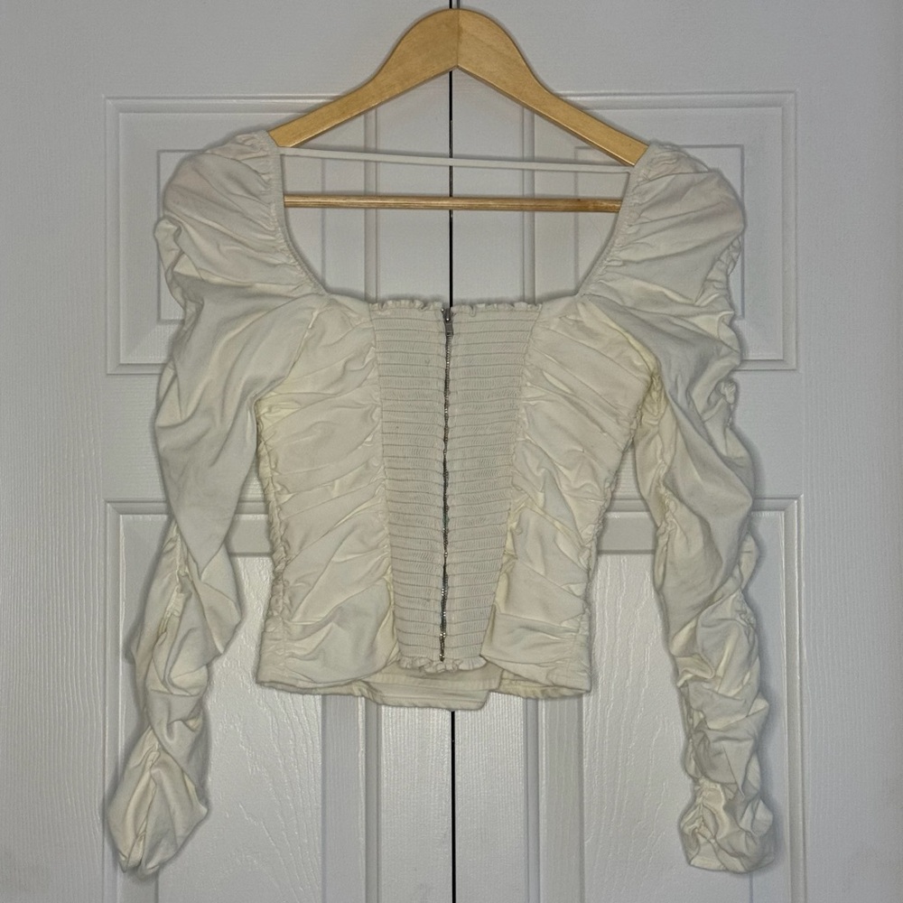 Reformation White Ruched Top - Picture 4 of 6